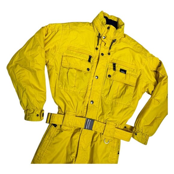 KILLY Vintage 90s Yellow One Piece Ski Snowboard Winter Snow Suit Mens Large - Picture 9 of 12